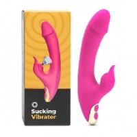 Vibrator w/9 Sucking Functions 9 Vibrating Speeds Rechargeable Pink